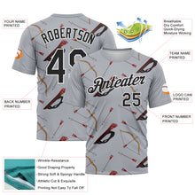 Load image into Gallery viewer, Custom Gray Black-White 3D Pattern Design Arrow Archery Bow Target Performance T-Shirt