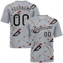 Load image into Gallery viewer, Custom Gray Black-White 3D Pattern Design Arrow Archery Bow Target Performance T-Shirt