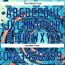 Load image into Gallery viewer, Custom Blue Royal-Ice Blue 3D Pattern Design Outer Space Authentic Baseball Jersey