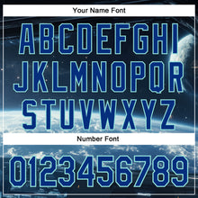 Загрузить изображение в средство просмотра галереи, Custom Black Royal-Ice Blue 3D Pattern Design Outer Space Starships Authentic Baseball Jersey