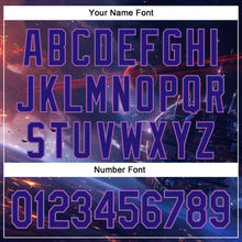 Загрузить изображение в средство просмотра галереи, Custom Blue Dark Purple-Medium Purple 3D Pattern Design Outer Space Starships Authentic Baseball Jersey