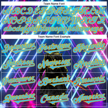 Загрузить изображение в средство просмотра галереи, Custom Blue Sky Blue-Gold 3D Pattern Design Outer Space Light Swords Authentic Baseball Jersey