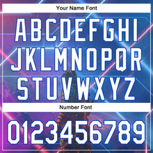 Load image into Gallery viewer, Custom Blue White-Thunder Blue 3D Pattern Design Outer Space Authentic Baseball Jersey