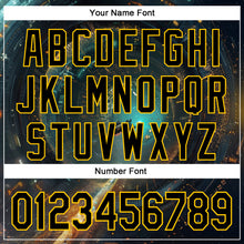 Загрузить изображение в средство просмотра галереи, Custom Blue Black-Yellow 3D Pattern Design Outer Space Starships Authentic Baseball Jersey