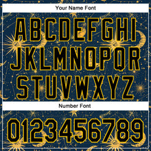 Загрузить изображение в средство просмотра галереи, Custom Blue Black-Yellow 3D Pattern Design Outer Space Galaxy Solar Authentic Baseball Jersey