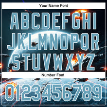 Загрузить изображение в средство просмотра галереи, Custom Blue Shadow Blue-White 3D Pattern Design Outer Space Starships Authentic Baseball Jersey