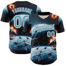 Загрузить изображение в средство просмотра галереи, Custom Blue Shadow Blue-White 3D Pattern Design Outer Space Starships Authentic Baseball Jersey
