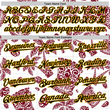 Загрузить изображение в средство просмотра галереи, Custom White Black Crimson-Gold 3D Polynesian Style Tiki Culture Islander Authentic Baseball Jersey