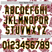 Загрузить изображение в средство просмотра галереи, Custom White Black Crimson-Gold 3D Polynesian Style Tiki Culture Islander Authentic Baseball Jersey