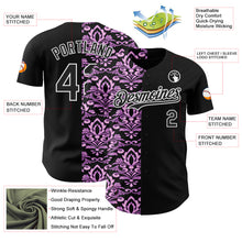 Загрузить изображение в средство просмотра галереи, Custom Black Purple-White 3D Polynesian Style Islander Authentic Baseball Jersey
