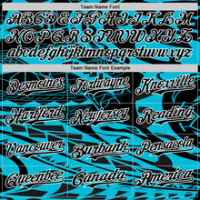 Загрузить изображение в средство просмотра галереи, Custom Black Lakes Blue-White 3D Polynesian Style Islander Authentic Baseball Jersey