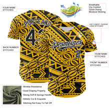 Загрузить изображение в средство просмотра галереи, Custom Yellow Black-White 3D Polynesian Style Islander Authentic Baseball Jersey
