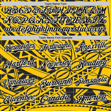 Загрузить изображение в средство просмотра галереи, Custom Yellow Black-White 3D Polynesian Style Islander Authentic Baseball Jersey