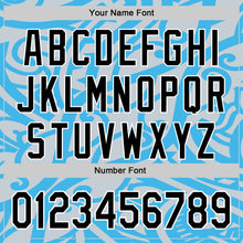 Загрузить изображение в средство просмотра галереи, Custom Sky Blue Black Silver-White 3D Polynesian Style Islander Authentic Baseball Jersey