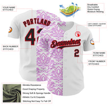 Загрузить изображение в средство просмотра галереи, Custom White Black Purple-Fire Red 3D Polynesian Style Islander Authentic Baseball Jersey