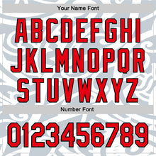 Загрузить изображение в средство просмотра галереи, Custom White Fire Red Silver-Black 3D Polynesian Style Islander Authentic Baseball Jersey