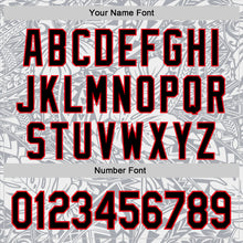 Загрузить изображение в средство просмотра галереи, Custom Gray Black White-Fire Red 3D Polynesian Style Palm Leaves Islander Authentic Baseball Jersey