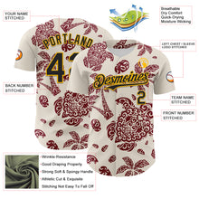 Загрузить изображение в средство просмотра галереи, Custom Cream Black Crimson-Gold 3D Polynesian Style Palm Trees Islander Authentic Baseball Jersey