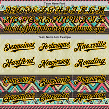 Загрузить изображение в средство просмотра галереи, Custom Green Black-Gold 3D Polynesian Style Islander Authentic Baseball Jersey