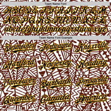 Загрузить изображение в средство просмотра галереи, Custom White Black Brown-Gold 3D Polynesian Style Islander Authentic Baseball Jersey