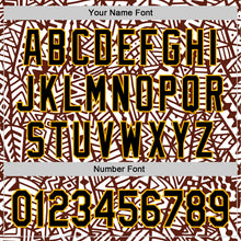 Загрузить изображение в средство просмотра галереи, Custom White Black Brown-Gold 3D Polynesian Style Islander Authentic Baseball Jersey