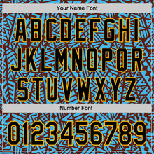 Загрузить изображение в средство просмотра галереи, Custom Sky Blue Black Brown-Gold 3D Polynesian Style Islander Authentic Baseball Jersey