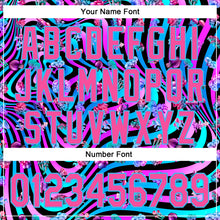 Загрузить изображение в средство просмотра галереи, Custom Black Pink Purple-Sky Blue 3D Pattern Design Trippy Psychedelic Magic Mushrooms Authentic Baseball Jersey