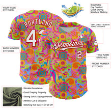 Загрузить изображение в средство просмотра галереи, Custom Pink White-Red 3D Pattern Design Trippy Groovy Magic Mushrooms Authentic Baseball Jersey