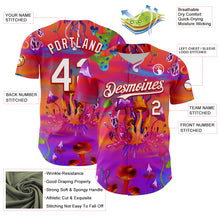 Load image into Gallery viewer, Custom Red White 3D Pattern Design Trippy Psychedelic Magic Mushrooms Authentic Baseball Jersey
