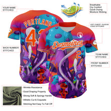 Загрузить изображение в средство просмотра галереи, Custom Red Orange Purple-White 3D Pattern Design Trippy Psychedelic Magic Mushrooms Authentic Baseball Jersey