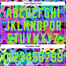 Загрузить изображение в средство просмотра галереи, Custom Purple Neon Green-Lakes Blue 3D Pattern Design Trippy Psychedelic Magic Mushrooms Authentic Baseball Jersey