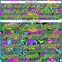 Загрузить изображение в средство просмотра галереи, Custom Purple Neon Green 3D Pattern Design Trippy Groovy Magic Mushrooms Authentic Baseball Jersey