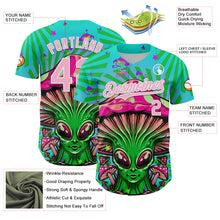 Загрузить изображение в средство просмотра галереи, Custom Blule Light Pink-White 3D Pattern Design Trippy Magic Mushrooms Alien Authentic Baseball Jersey