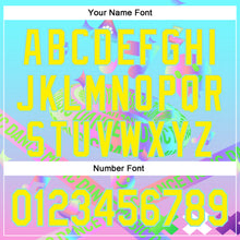 Load image into Gallery viewer, Custom Blue Light Yellow-Ice Blue 3D Pattern Design Trippy Dance Music Acid Authentic Baseball Jersey