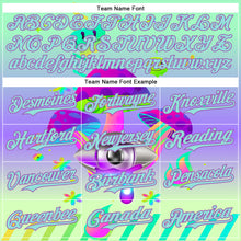 Загрузить изображение в средство просмотра галереи, Custom Green Ice Blue-Medium Purple 3D Pattern Design Trippy Magic Mushrooms Acid Authentic Baseball Jersey