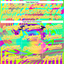 Загрузить изображение в средство просмотра галереи, Custom Green Yellow-White 3D Pattern Design Trippy Acid UFO Authentic Baseball Jersey