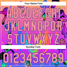 Load image into Gallery viewer, Custom Pink Medium Pink-Purple 3D Pattern Design Trippy Magic Mushrooms Dragon Authentic Baseball Jersey