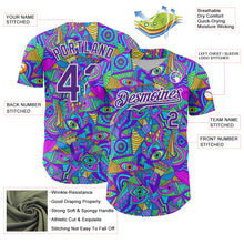 Загрузить изображение в средство просмотра галереи, Custom Purple White 3D Pattern Design Trippy Psychedelic Eyes Authentic Baseball Jersey