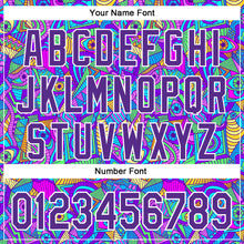 Загрузить изображение в средство просмотра галереи, Custom Purple White 3D Pattern Design Trippy Psychedelic Eyes Authentic Baseball Jersey