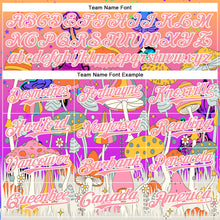 Загрузить изображение в средство просмотра галереи, Custom Pink Medium Pink Purple-White 3D Pattern Design Trippy Magic Mushrooms Hippie Authentic Baseball Jersey