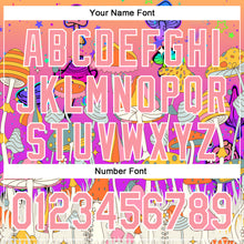 Загрузить изображение в средство просмотра галереи, Custom Pink Medium Pink Purple-White 3D Pattern Design Trippy Magic Mushrooms Hippie Authentic Baseball Jersey