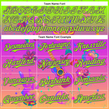 Загрузить изображение в средство просмотра галереи, Custom Purple Neon Green 3D Pattern Design Trippy Peace And love Hippie Authentic Baseball Jersey