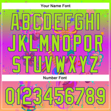 Загрузить изображение в средство просмотра галереи, Custom Purple Neon Green 3D Pattern Design Trippy Peace And love Hippie Authentic Baseball Jersey