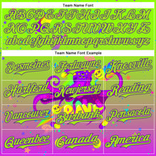 Загрузить изображение в средство просмотра галереи, Custom Green Neon Green-Purple 3D Pattern Design Trippy Psychedelic Octopus Authentic Baseball Jersey