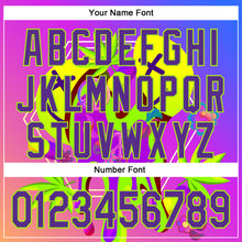 Загрузить изображение в средство просмотра галереи, Custom Purple Neon Green 3D Pattern Design Trippy Psychedelic Peace Sign Authentic Baseball Jersey