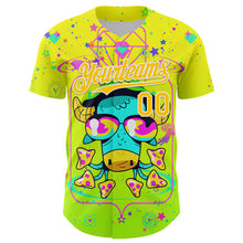 Загрузить изображение в средство просмотра галереи, Custom Gold Yellow Green-White 3D Pattern Design Trippy Psychedelic Magic Mushrooms Authentic Baseball Jersey