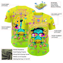 Загрузить изображение в средство просмотра галереи, Custom Gold Yellow Green-White 3D Pattern Design Trippy Psychedelic Magic Mushrooms Authentic Baseball Jersey