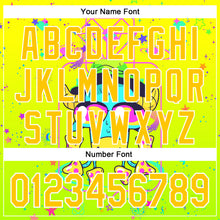 Загрузить изображение в средство просмотра галереи, Custom Gold Yellow Green-White 3D Pattern Design Trippy Psychedelic Magic Mushrooms Authentic Baseball Jersey