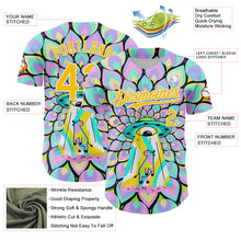 Загрузить изображение в средство просмотра галереи, Custom Purple Yellow-White 3D Pattern Design Trippy Magic Mushrooms Alien Authentic Baseball Jersey