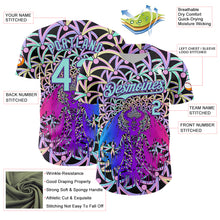 Загрузить изображение в средство просмотра галереи, Custom Purple Ice Blue 3D Pattern Design Trippy Magic Mushrooms Devil Authentic Baseball Jersey